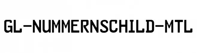 GL-Nummernschild-Mtl  Frei Schriftart Herunterladen