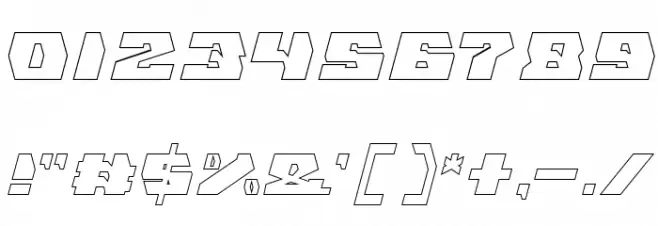 GLADIATOR SPORT-Hollow Font OTHER CHARS