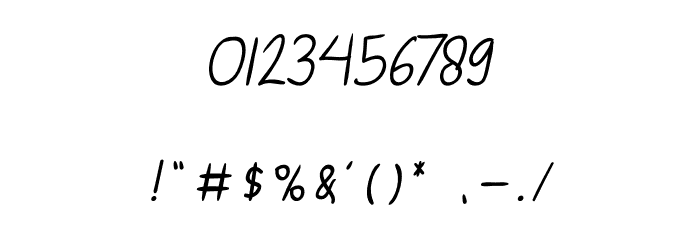 GLADWIN Script Font OTHER CHARS