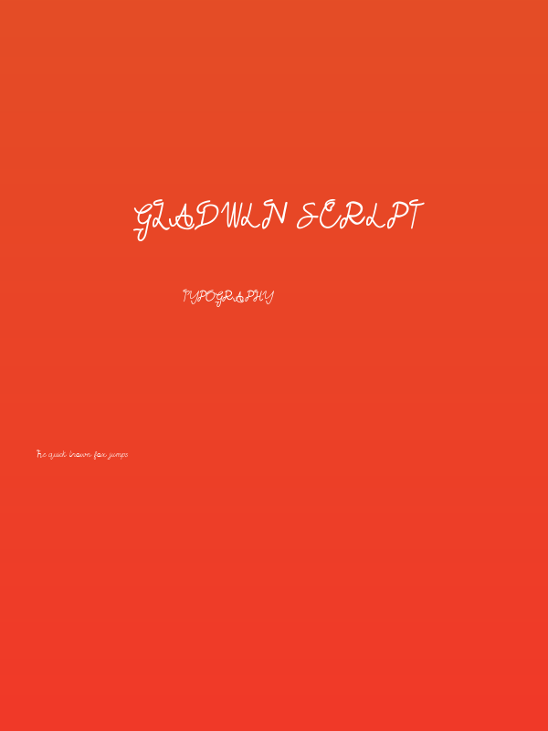 GLADWIN Script Poster