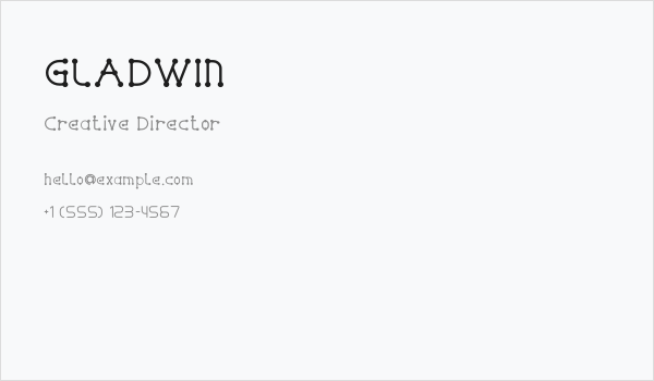 GLADWIN Business Card