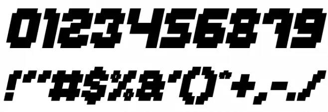 GLITCH Bold Italic Font OTHER CHARS