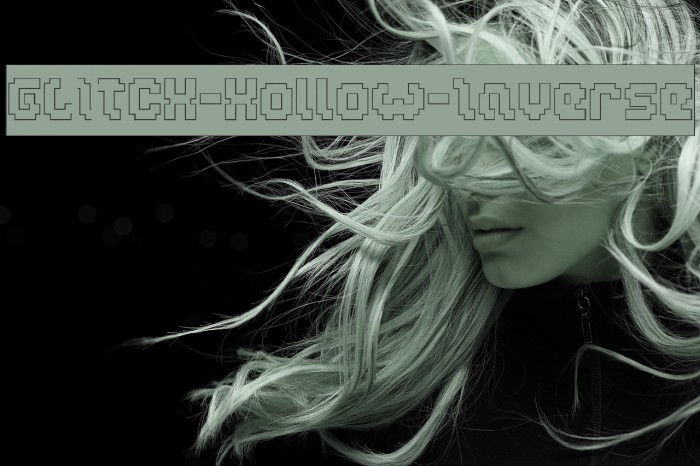 GLITCH-Hollow-Inverse Font examples