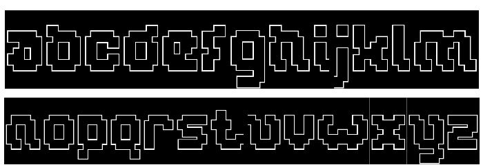 GLITCH-Hollow-Inverse Font LOWERCASE