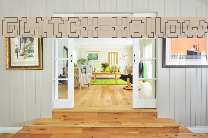 GLITCH-Hollow Font examples