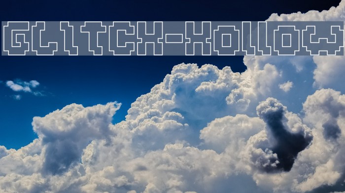 GLITCH-Hollow Font examples