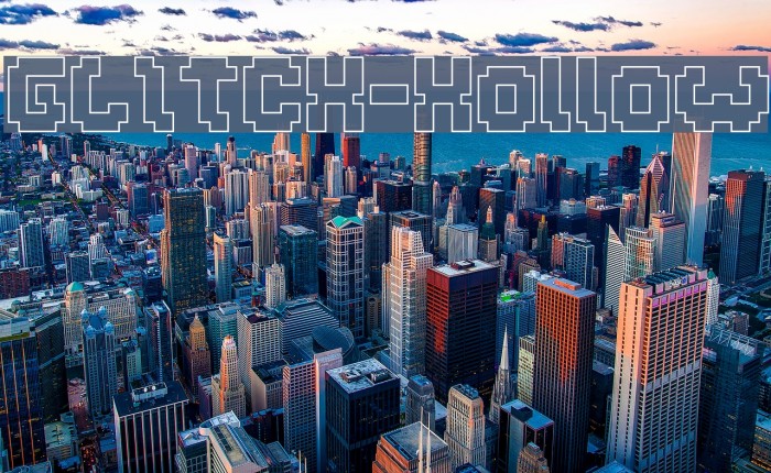 GLITCH-Hollow Font examples