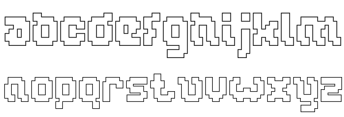 GLITCH-Hollow Font LOWERCASE