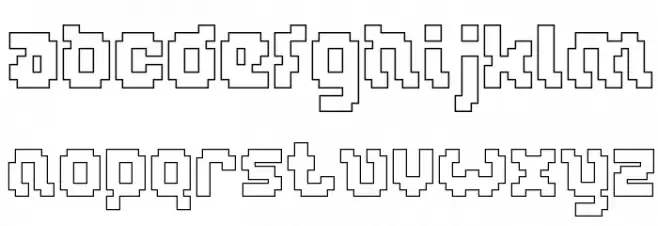 GLITCH-Hollow Caratteri MINUSCOLO