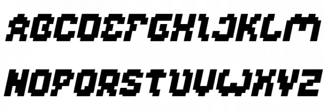 GLITCH Italic फ़ॉन्ट अपरकेस