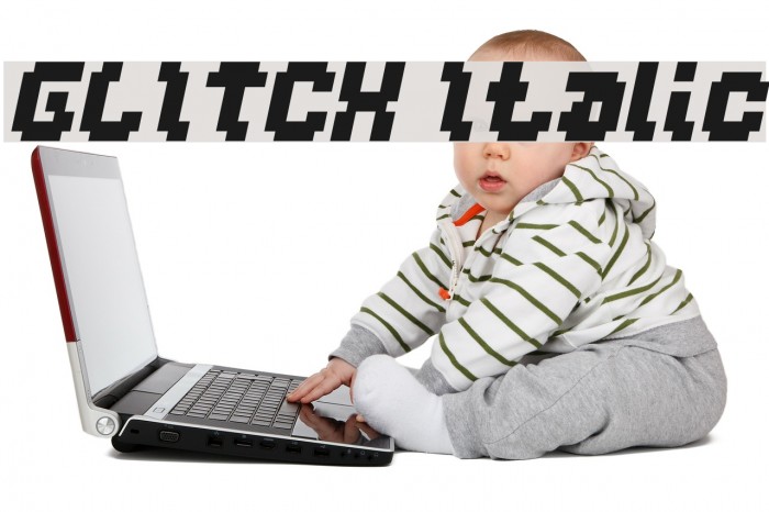 GLITCH Italic Font examples