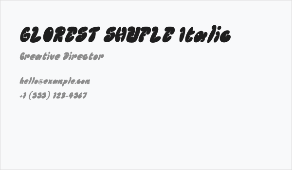 GLOREST SHUFLE Italic Business Card