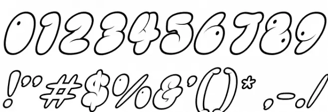 GLOREST SHUFLE OUTLINE Italic Font OTHER CHARS