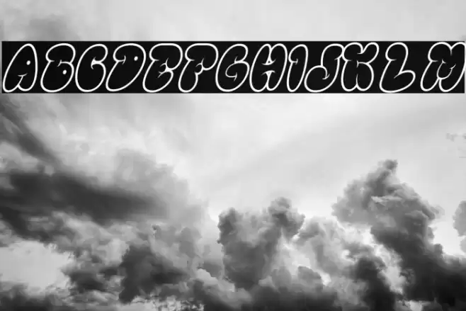 GLOREST SHUFLE OUTLINE Italic Font examples