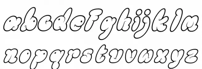 GLOREST SHUFLE OUTLINE Italic Font LOWERCASE