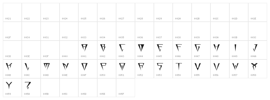 GlOrY ThIn BoLd Character Map