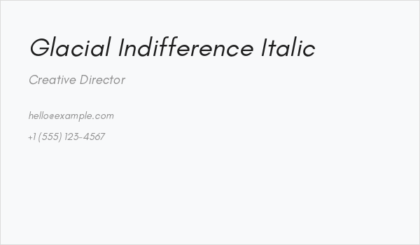 Glacial Indifference Italic Business Card