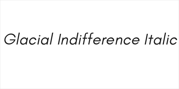 Glacial Indifference Italic Logo