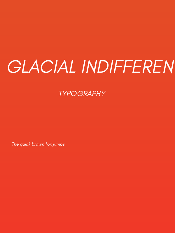 Glacial Indifference Italic Poster