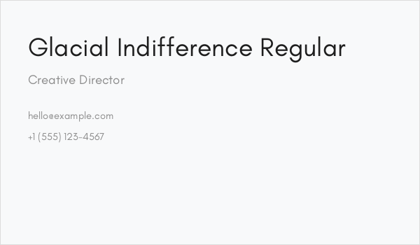 Glacial Indifference Regular Business Card