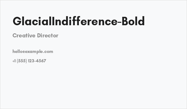 GlacialIndifference-Bold Business Card