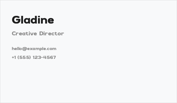 Gladine Business Card