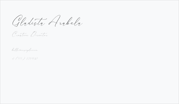Gladista Arabela Business Card