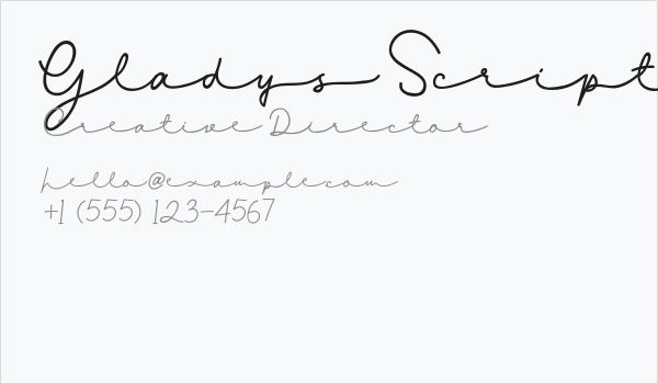 Gladys Script Business Card