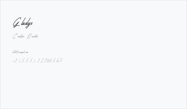 Gladys Business Card