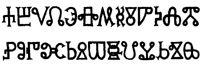 Glagolitic AOE Font LOWERCASE