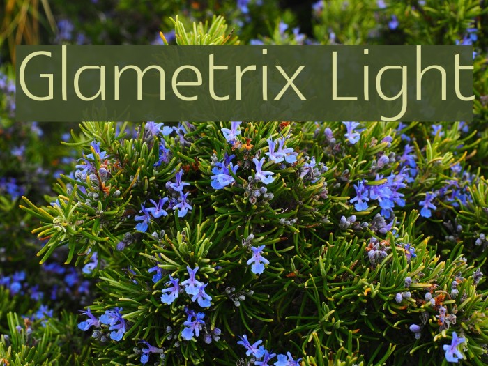 Glametrix Light Font examples