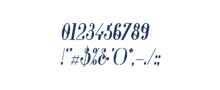 Glamor Bold Condensed Italic Other Characters