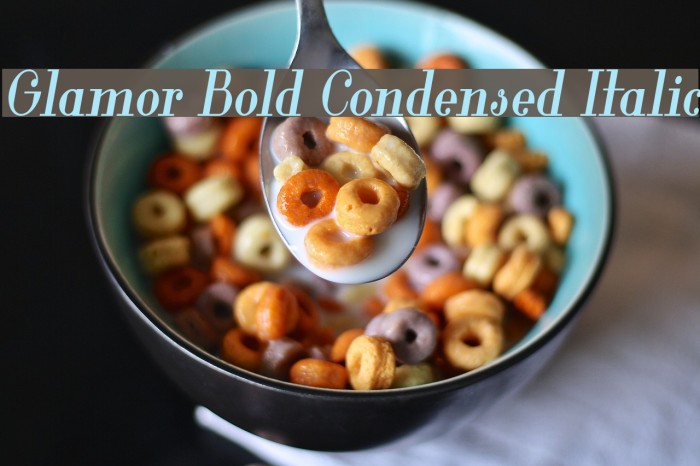 Glamor Bold Condensed Italic Example 2