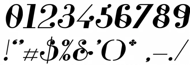 Glamor Bold Extended Italic Font OTHER CHARS