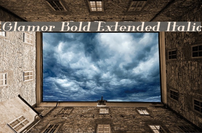 Glamor Bold Extended Italic Font examples