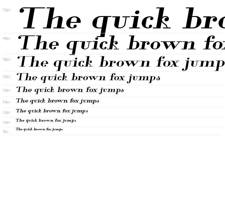 Glamor Bold Extended Italic Waterfall