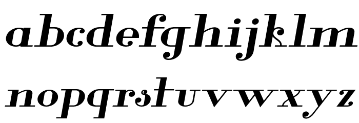Glamor Bold Extended Italic Font LOWERCASE
