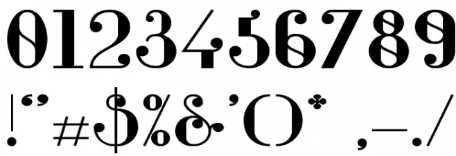 Glamor Bold Extended Font OTHER CHARS