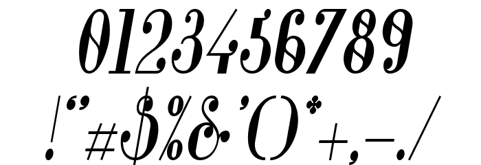 Glamor-BoldCondensedItalic Font OTHER CHARS