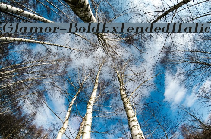 Glamor-BoldExtendedItalic Font examples