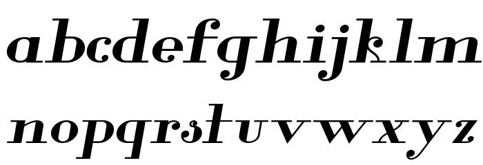 Glamor-BoldExtendedItalic Font LOWERCASE