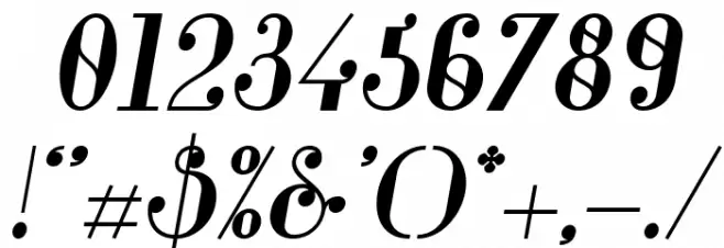 Glamor-BoldItalic Font OTHER CHARS