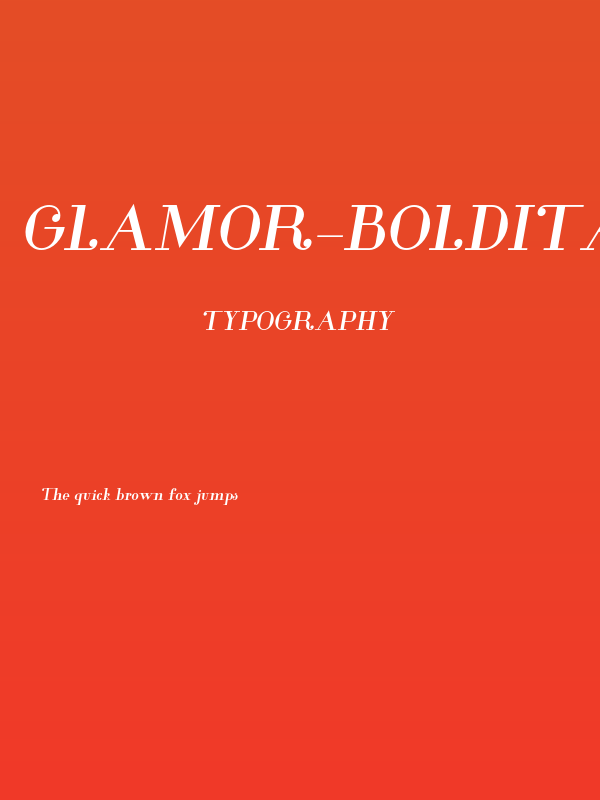 Glamor-BoldItalic Poster