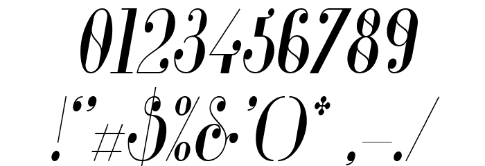 Glamor Condensed Italic Font OTHER CHARS