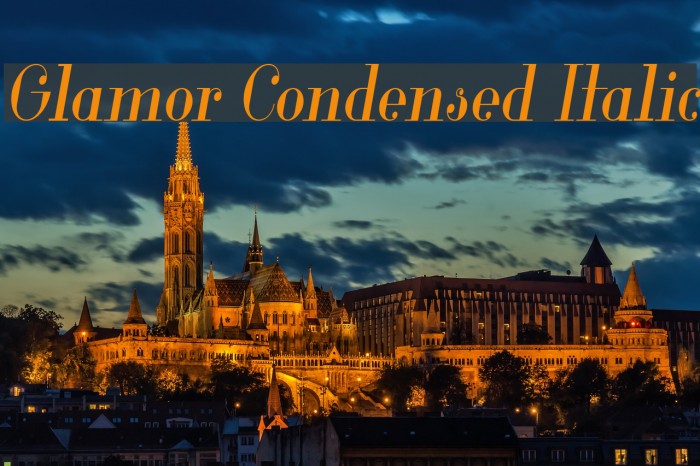 Glamor Condensed Italic Font examples