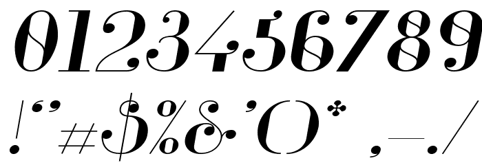 Glamor Extended Italic Font OTHER CHARS