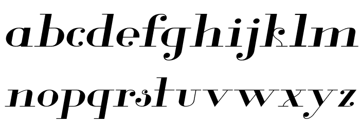 Glamor Extended Italic Font LOWERCASE