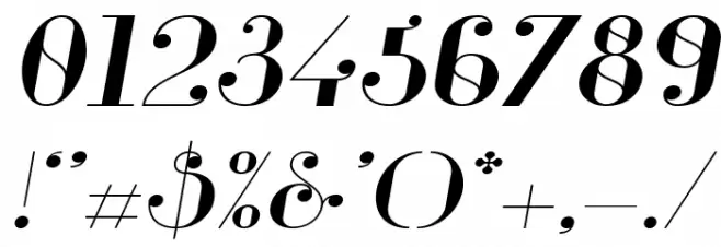 Glamor-ExtendedItalic Font OTHER CHARS