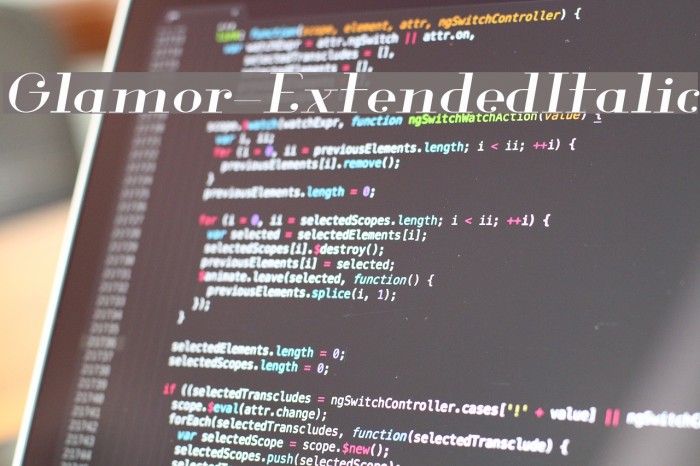 Glamor-ExtendedItalic Fuentes examples