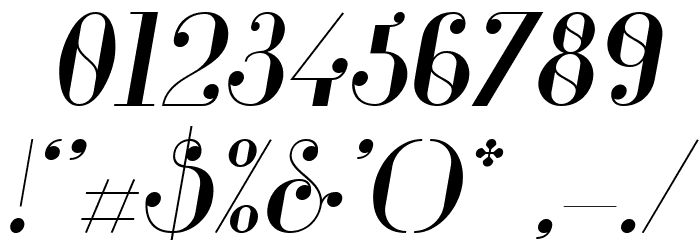 Glamor Italic Font OTHER CHARS